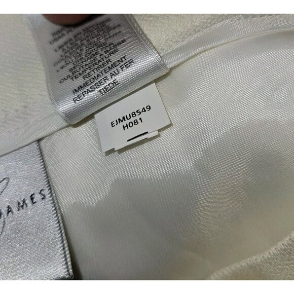 Emma James Wide Leg Pants Womens 16 Ivory Linen Blend Trousers Lined Washable - Picture 9 of 10